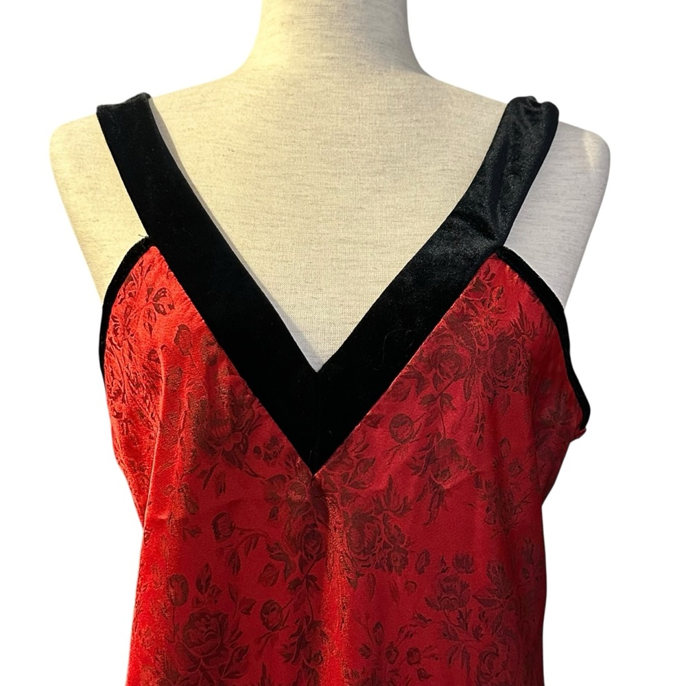 Sostanza Satin Jacquard Slip L 90s Grunge Romantic Goth Boudoir Pinup Lingerie - Picture 2 of 9